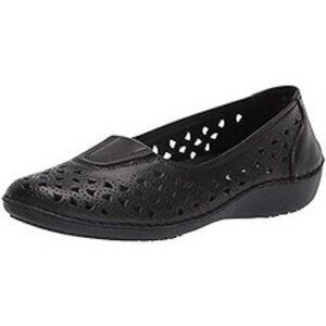 Propet Cabrini Women’s Ballet Slip On Perforated Black Leather Comfort Flats- 9M